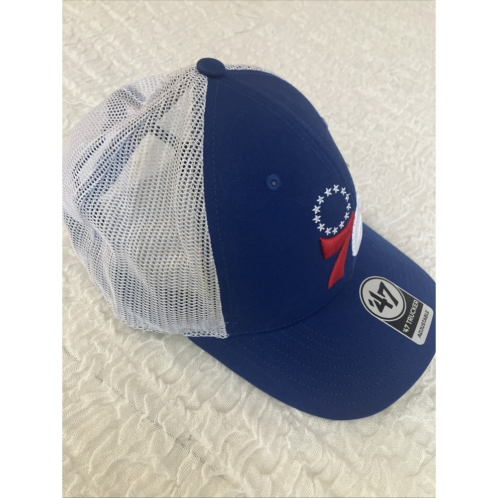 Philadelphia 76ers 47 Brand Trucker Hat Snapback Mesh OSFA Blue Cap New - Picture 4 of 9